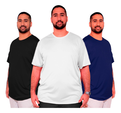 Kit 3 Camisetas Plus Size Masculino Promoção Atacado G6