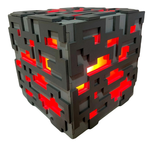 Lámpara Cubo Minecraft Bloque Piedra Diamante Oro Redstone 