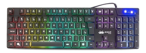 Teclado Gamer Knup Kp-2050 Qwerty Português Preto Led Rgb