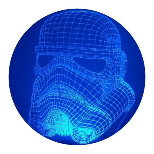 Lámpara Ilusión 3d Casco Stormtrooper Star Wars + Control 