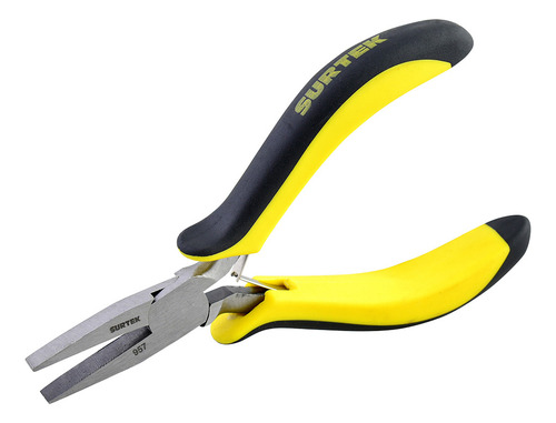 Mini Pinza Electrónica Mango 4-3/4 Punta Plana 12 Pz