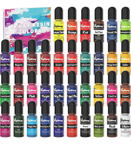 Pigmento Líquido Epóxico Sig Wong Set De 36 Colores 6ml C/u