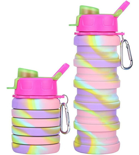 Watmhhjq Botellas De Agua Plegables De Silicona, 16 Oz 500 M
