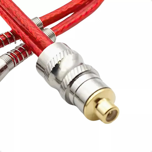 Cabo Coaxial Rca Y Blindado 2 Machos E 1 Fêmea 30cm Ouro