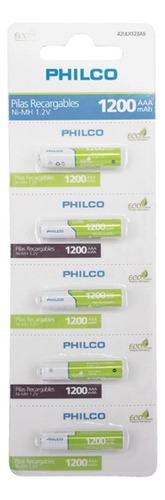 Pack 5 Pilas Recargable Triple Aaa 1200mah Philco- Revogames