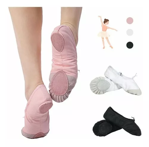 Zapatos de Ballet de lona para niña, zapatillas de baile de Ballet