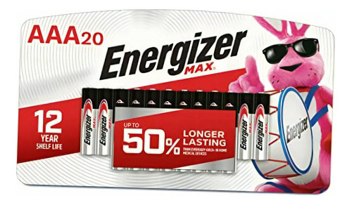 Pila Energizer Max Alcalinas, 20 Pilas, Aaa20