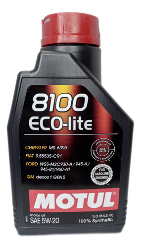 Aceite Motul 8100 Eco-lite 5w40 Full Sintético 