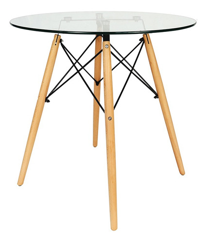 Mesa Eames Circular De Vidrio 80 Cm / Grupo Tornado / Moutet