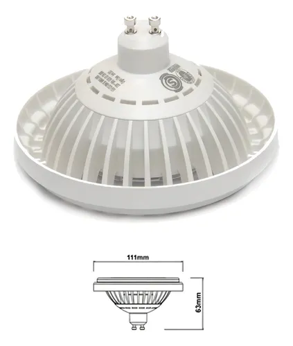 Foco Led Candil Lgu-1212l Ar111 12w 220v 6500k 1055lm Luz Blanco Frío
