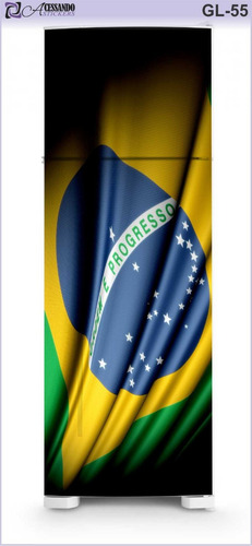 Imagem 3 de 4 de 2 Adesivos Geladeira Bandeiras 210x68 Cm + Testeira 68x17 Cm