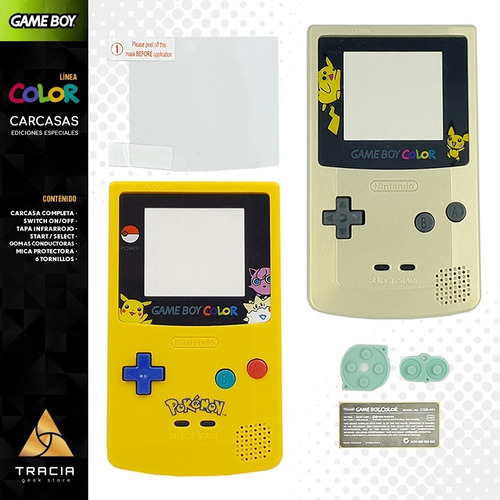 Imagen 1 de 4 de [ Carcasa Gameboy Color ] Pokémon Pikachu Gold Gbc | Tracia