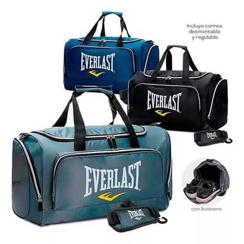 Bolso De Viaje Mujer Hombre Carry On Bolso De Mano Cabina Bolso Mujer  Deportivo Everlast Gym Deportes Reforzado Grande Color Negro