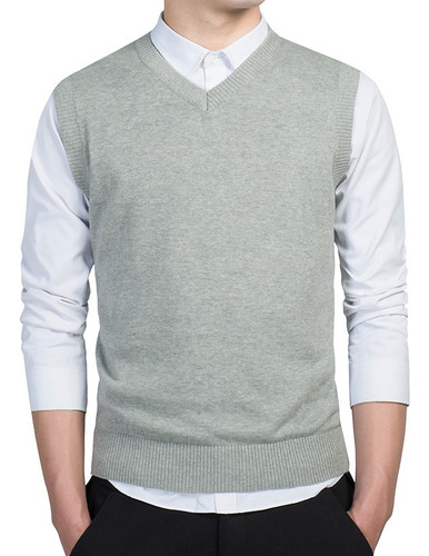 Suéter Masculino 100% Algodón Tejido Chaleco Sin Mangas Moda
