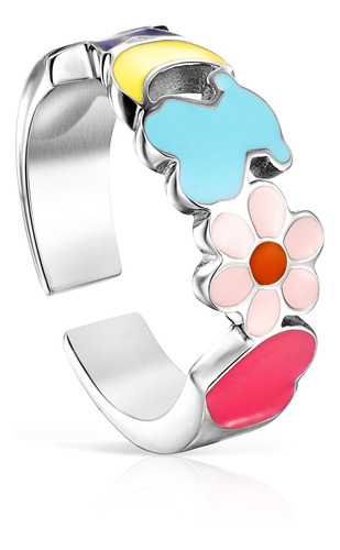 Anillo Tous Nit De Acero Y Esmalte
