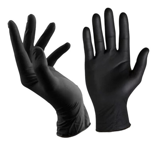 Guantes Nitrilo Negros Caja 100 Und Talla L / M - Resistente