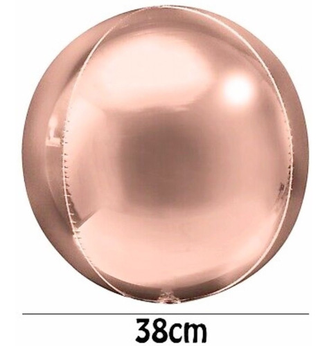 Globo Orbz Anagram 38cm  Metálico Rose Gold Aire/helio