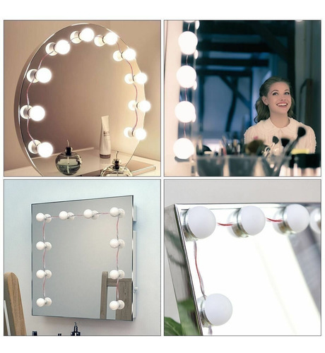 Kit De Bombillos De Espejo Para Maquillaje 10 Led