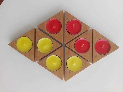 Imagen 2 de 4 de Porta Vela Tipo Tealigth Forma Triangulo Asimetrico