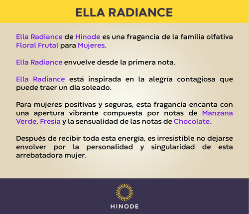 Ella Radiance Hinode Perfume Para Mujer 100ml