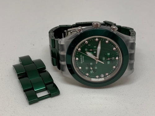 Relógio Swatch Diaphane Verde Original- C/bateria(f)