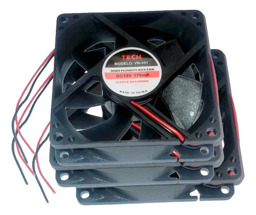 10 Ventiladores 8x8x2.5 Cm De 12v 170ma 2600rpm Vn-351