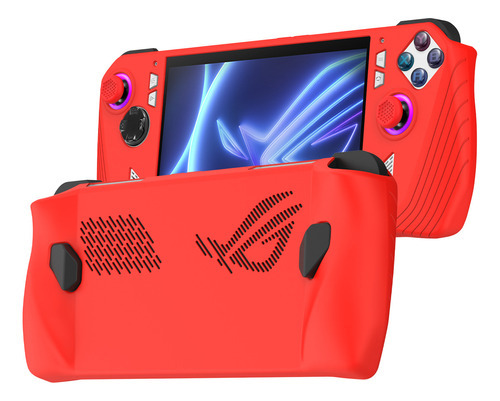 Funda Protectora Suave Para Consola De Juegos Asus Rog Ally Color Rojo