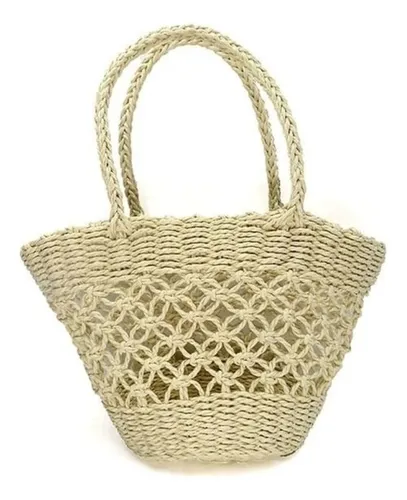 Cartera Bolso Rafia Pequeño Pañuelo Playa Verano Tendencia