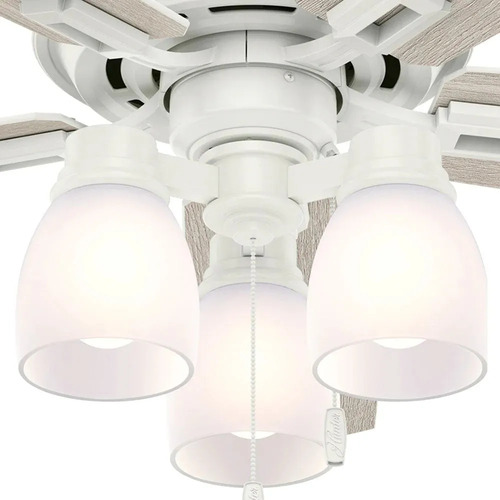 Ventilador de techo Donegan 53337 Blanco Cinco Aspas Roble Gris Claro / Blanco Fresco Hunter