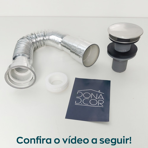 Sifao Flexível Cromado E Valvula Abs 7/8 Ralo Pia Banheiro