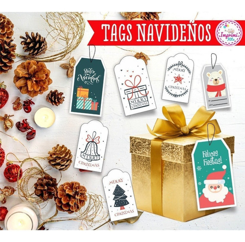 Kit Imprimible Tags Navidad Emprendedor Etiquetas Vectores
