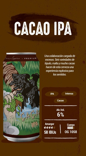 Peñón Del Aguila Cacao Ipa Six Pack - Lata 473 Ml