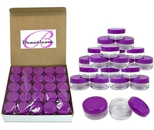 Beauticom 5g / 5ml Claras Tarros Redondos Con Púrpura Tapas