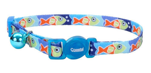 Collar Ajustable Gato Coastal Safe Cat Breakaway Blue Fish