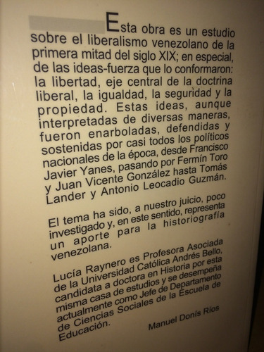 La Noción De Libertad En Los Políticos Venezolanos Siglo Xix (Usado)