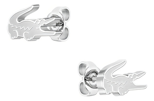 Aretes Lacoste Crocodile Acero Inoxidable 2040050 Para Mujer Color 52053
