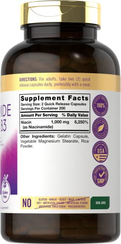 Carlyle Niacinamide Vitamina B3 1000 Mg Tenido 400 X15b3