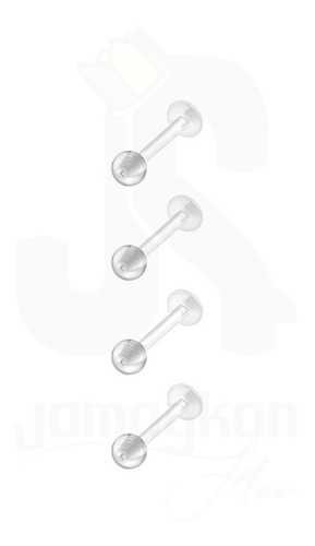 Piercing Labio Tragus Acrílico Translucido 12mm 16g Discreto