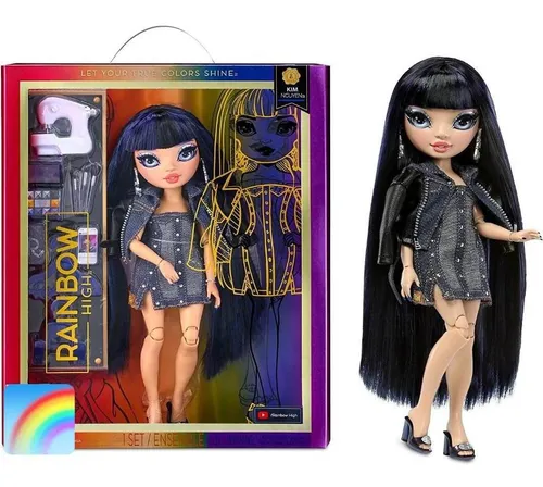 Mu eca Rainbow High Kim Moda Azul 10 Accesorios Env o gratis