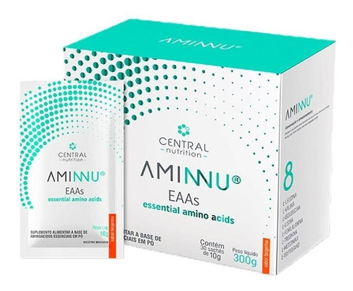 Suplemento Em Sachês Central Nutrition Aminnu Aminoácidos Sabor Tangerina Em Caixa De 300ml 30 Un