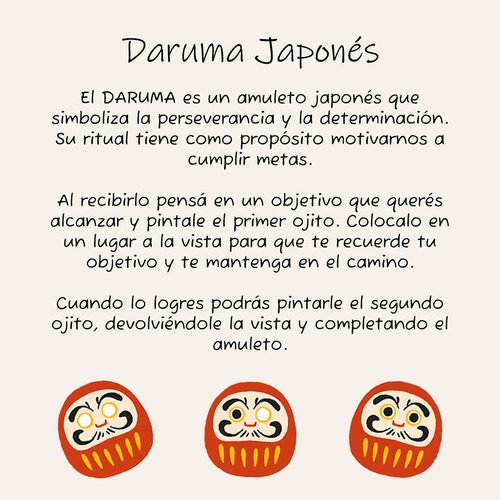 Daruma Japonés - Regalo Original Con Sentido Simbólico Rojo