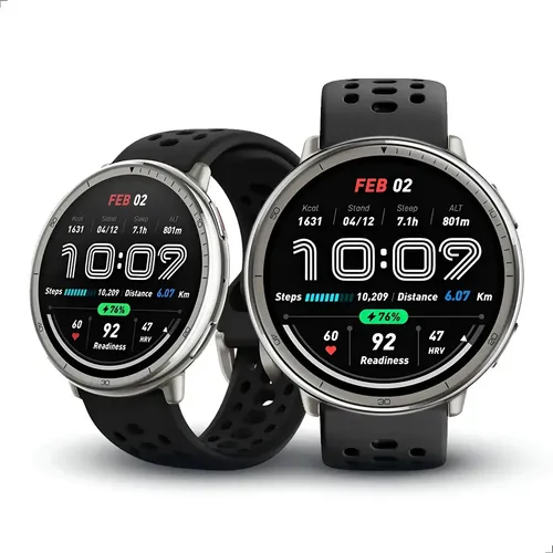 Relógio Amazfit Active 2 Smartwatch Prateado Silicone Preto