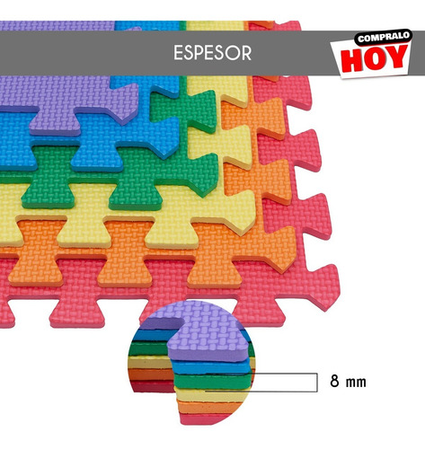 Imagen 4 de 10 de Piso Goma Eva Encastrable Alfombra Antideslizante Infantil