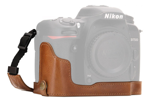 Megagear Nikon D7500 Ever Ready Genuine Leather Half Case An