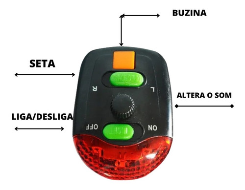 Imagem 4 de 10 de Kit Led Bicicleta 3 Em 1 Com Luz Seta Freio E Buzina Eletrô