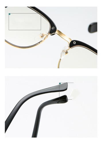 Lente Graduados Personalizados Hi Index Antireflejante Negro Mate Aro Dorado