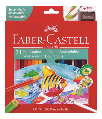 Lápices De Colores Faber Castell Acuarelables X24 Ecolápiz