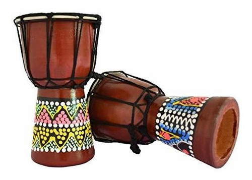 Bongo Djembe, Parche De Piel De Cabra De Caoba Para Tambor A