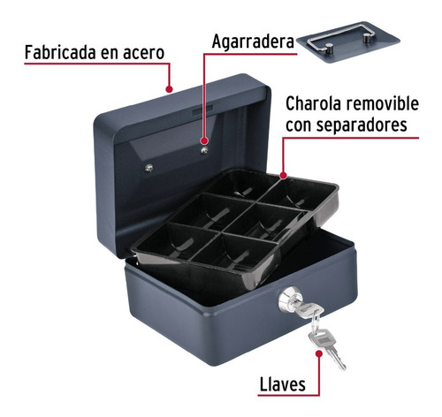 Caja P/ Dinero 12 Cm, C/ Charolas Removibles Con Separadores