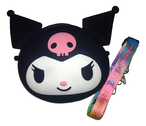 Bolsa Kuromi (hello Kitty) Calidad Premium Color Negro-rosa